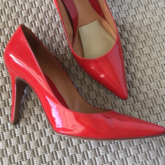 Sergio Rossi Lipstick Red Patant Stilettos Size 9 - Picture 5 of 7
